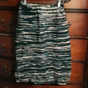 Vtg Handknit Crochet Pencil Skirt M/L